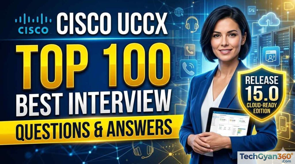 Cisco UCCX Top 100 Best Interview Questions and Answers (Release 15.0 Cloud-Ready Edition)