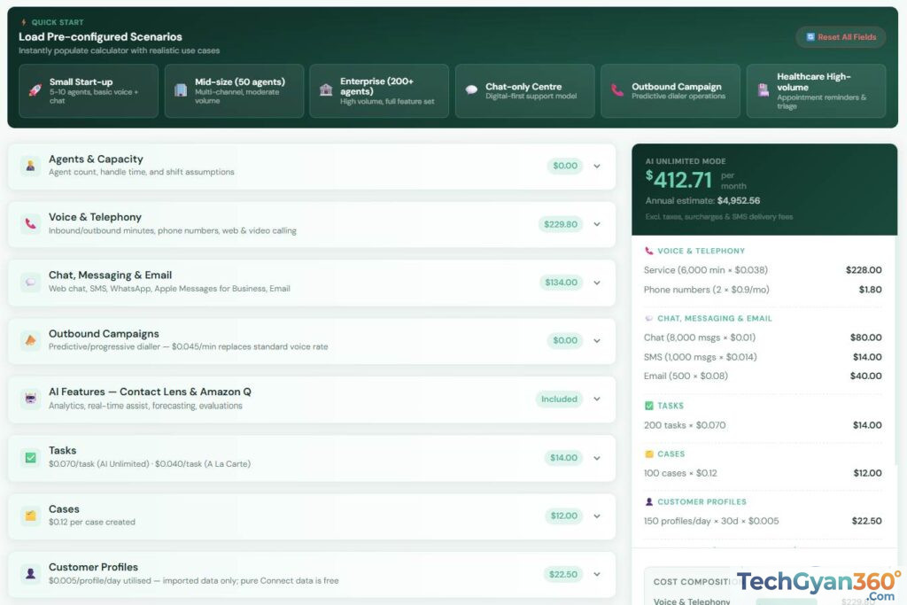 Free Amazon Connect Pricing Calculator